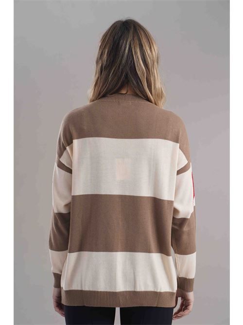 Cardigan con stampa Try Me | 5035MOU/MILK