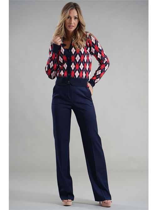 Cardigan in viscosa con strass Try Me | 5059ROSSO/BLU/PANNA