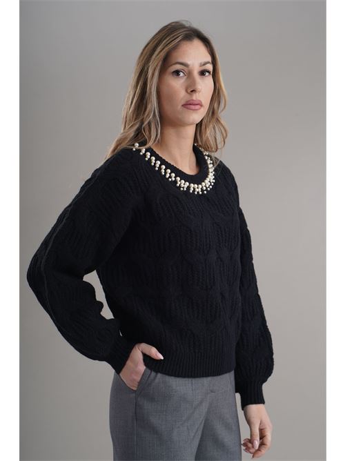 Maglia con perle Try Me | T5055BLACK