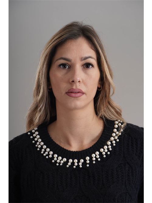 Maglia con perle Try Me | T5055BLACK