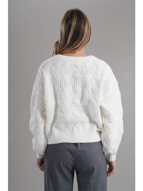 Maglia con perle Try Me | T5055MILK