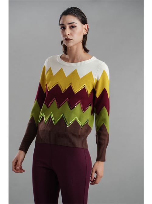 Maglia in viscosa Z.O.E. | 90W173CIOCCOLATO/PANNA