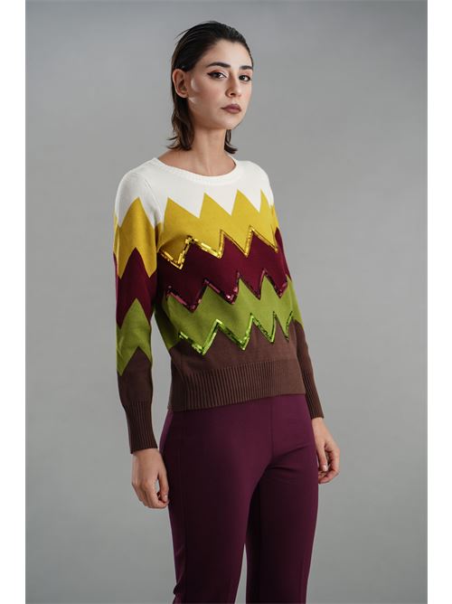 Maglia in viscosa Z.O.E. | 90W173CIOCCOLATO/PANNA