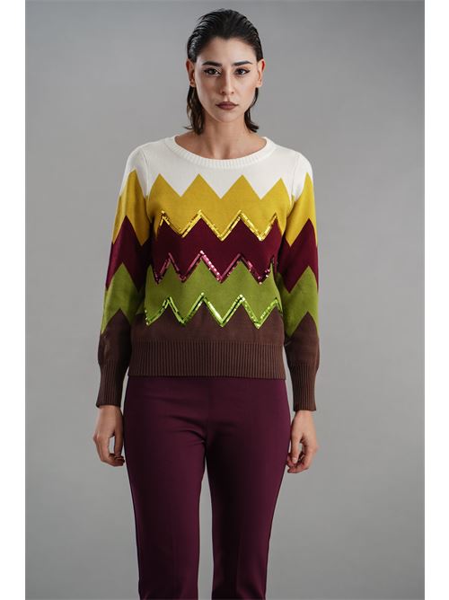 Maglia in viscosa Z.O.E. | 90W173CIOCCOLATO/PANNA