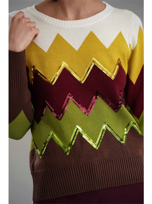 Maglia in viscosa Z.O.E. | 90W173CIOCCOLATO/PANNA