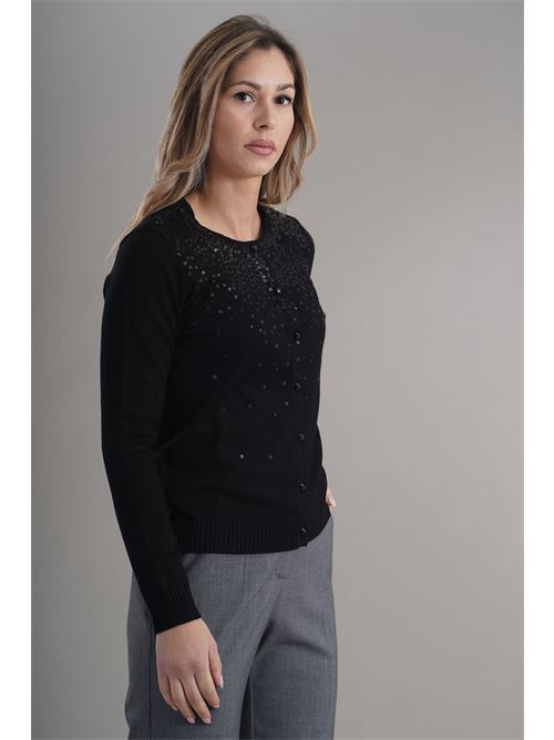 Cardigan in viscosa zooe | 01A815NERO