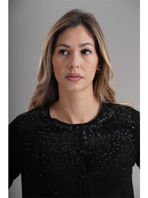 Cardigan in viscosa zooe | 01A815NERO