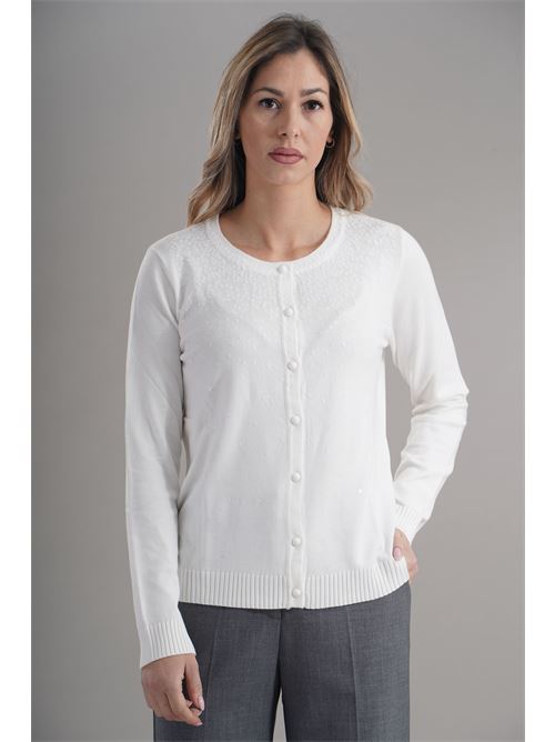 Cardigan in viscosa zooe | 01A815PANNA