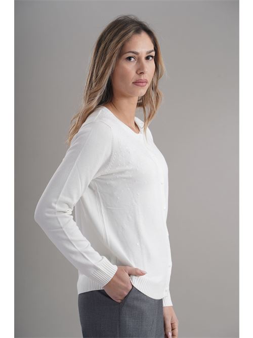 Cardigan in viscosa zooe | 01A815PANNA