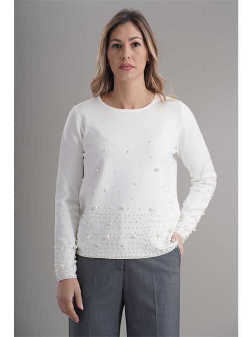 Maglia in viscosa zooe | 12V170PANNA