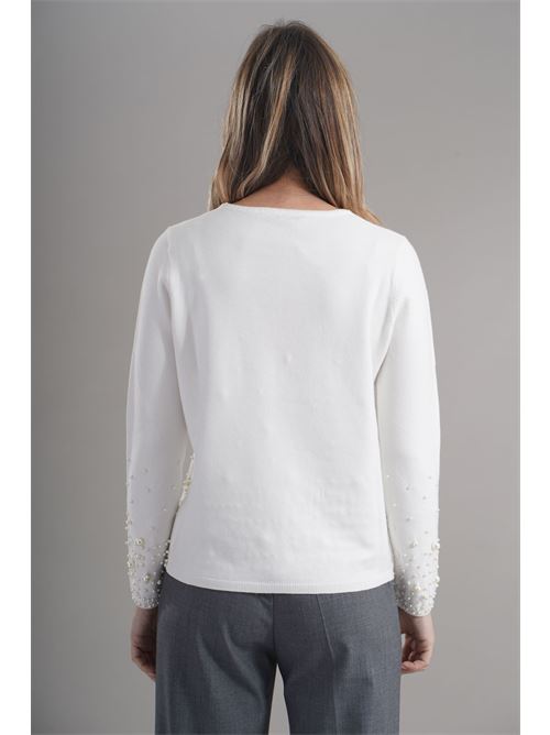 Maglia in viscosa zooe | 12V170PANNA