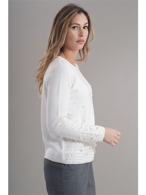 Maglia in viscosa zooe | 12V170PANNA