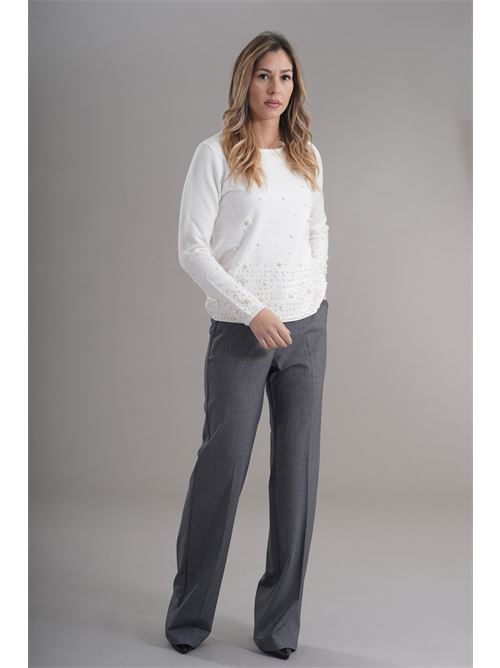 Maglia in viscosa zooe | 12V170PANNA