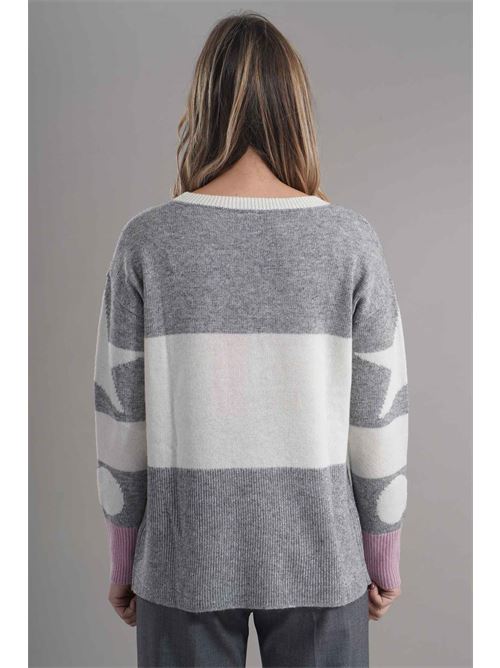 Maglia in misto lana zooe | 44V141GRIGIO/PANNA