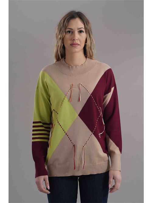 Maglia in viscosa zooe | 97B167KIWI/BORDO