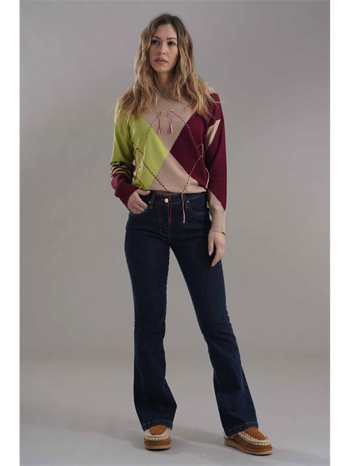 Maglia in viscosa zooe | 97B167KIWI/BORDO