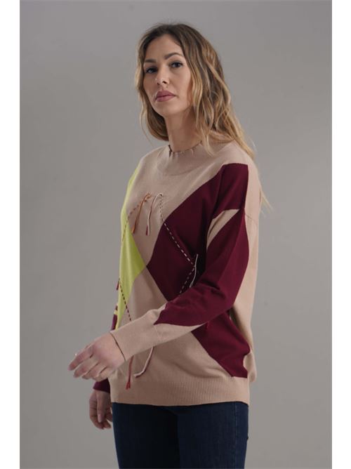 Maglia in viscosa zooe | 97B167KIWI/BORDO