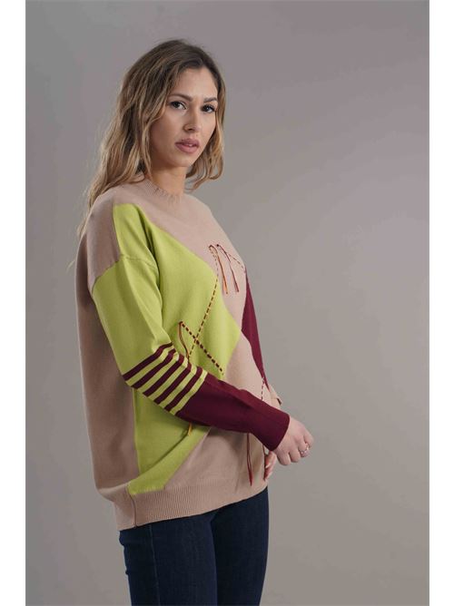 Maglia in viscosa zooe | 97B167KIWI/BORDO