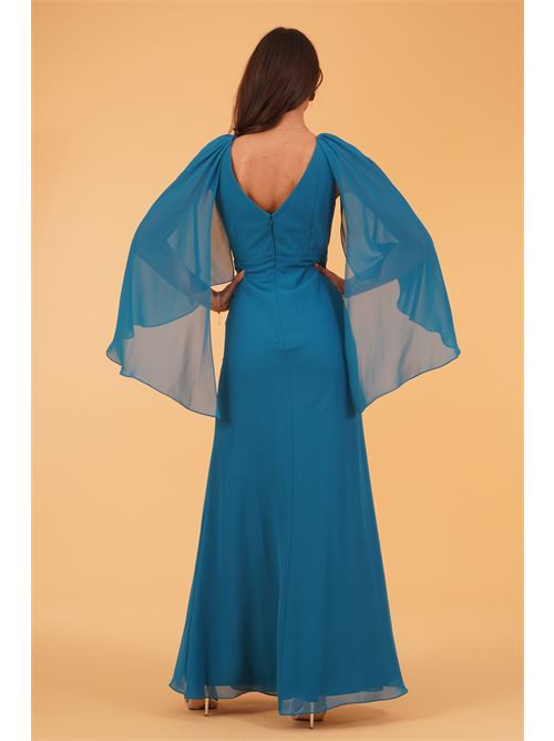 Abito lungo con spacco Allure Evening | A4789OCEAN BLUE
