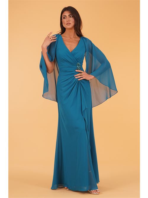 Abito lungo con spacco Allure Evening | A4789OCEAN BLUE