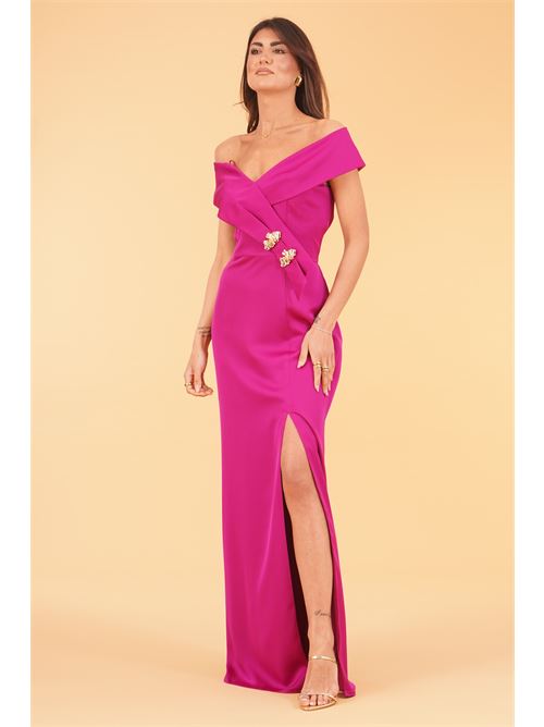 Abito lungo con scollo omerale Allure Evening | A4791MAGENTA