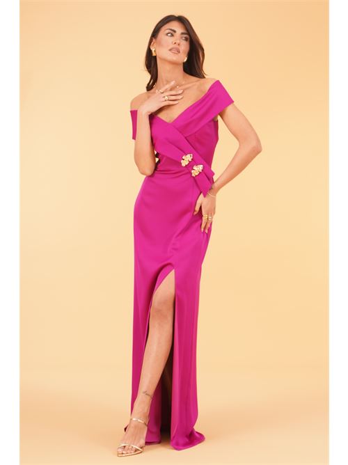 Abito lungo con scollo omerale Allure Evening | A4791MAGENTA
