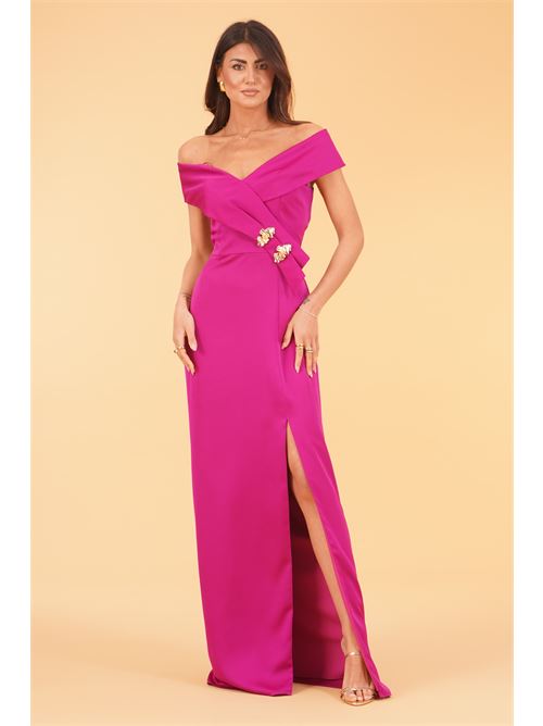 Abito lungo con scollo omerale Allure Evening | A4791MAGENTA