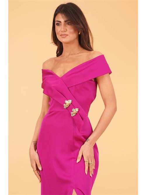 Abito lungo con scollo omerale Allure Evening | A4791MAGENTA
