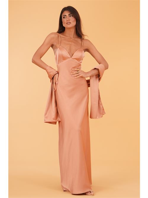 Abito in raso Allure Evening | A4798CARAMEL