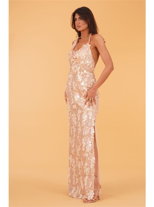 Abito lungo con paillettes Allure Evening | A4815CREAM