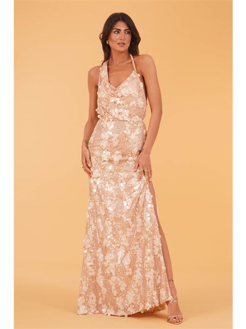 Abito lungo con paillettes Allure Evening | A4815CREAM