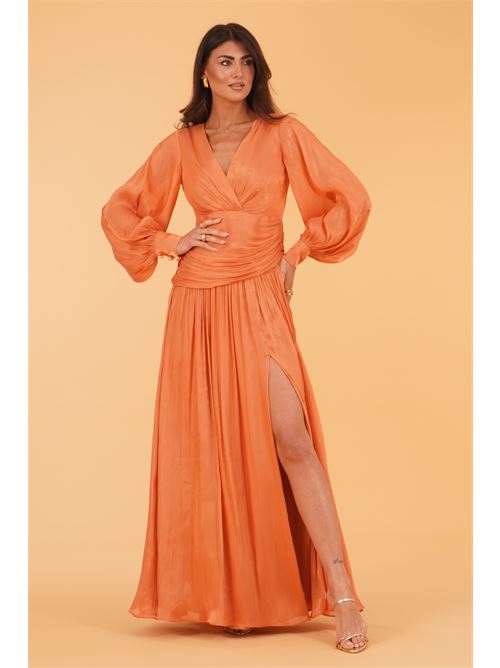 Abito lungo  laminato Allure Evening | AA801APRICOT
