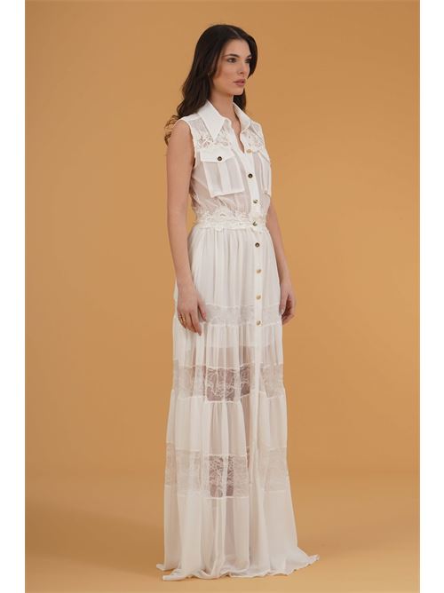Abito in pizzo Babylon | EL0702BIANCO