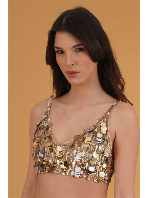 Top in paillettes Babylon | MF0004ORO