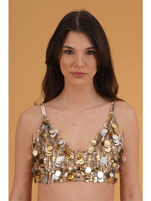 Top in paillettes Babylon | MF0004ORO
