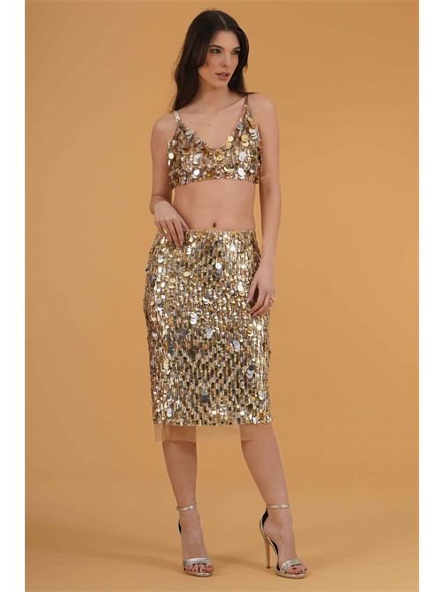 Top in paillettes Babylon | MF0004ORO