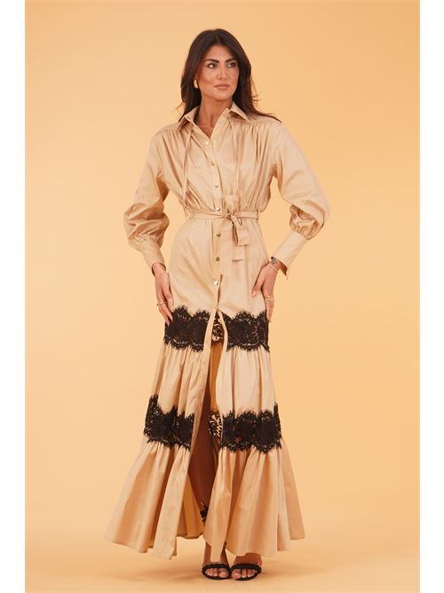 Abito chemisier con pizzo Babylon | MF2010BEIGE