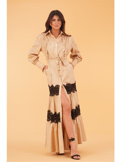 Abito chemisier con pizzo Babylon | MF2010BEIGE