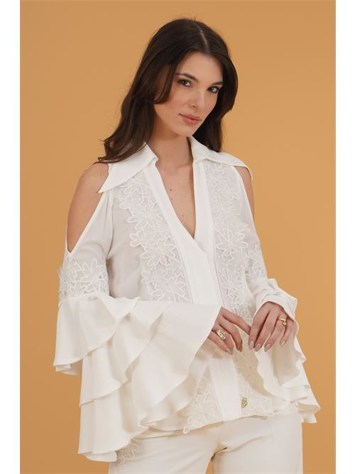 Camicia in pizzo Babylon | S00350BIANCO