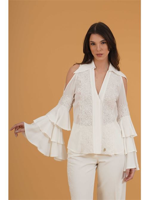 Camicia in pizzo Babylon | S00350BIANCO