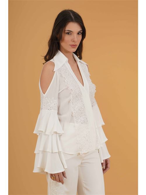 Camicia in pizzo Babylon | S00350BIANCO