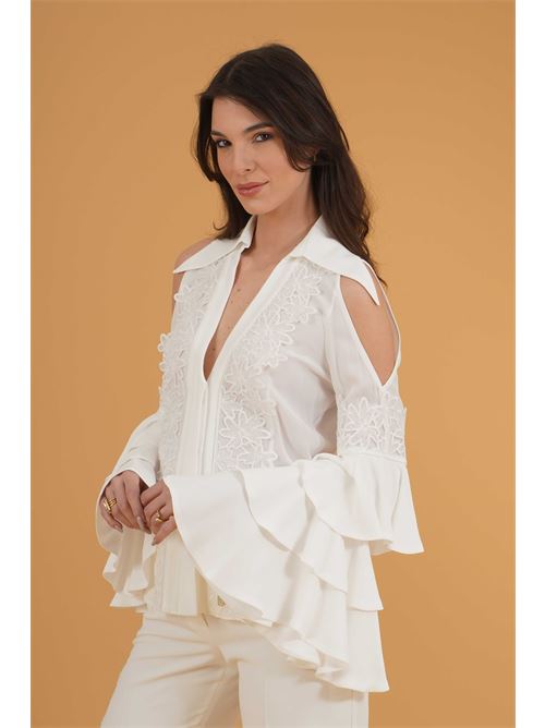 Camicia in pizzo Babylon | S00350BIANCO
