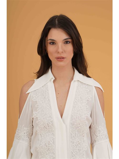 Camicia in pizzo Babylon | S00350BIANCO