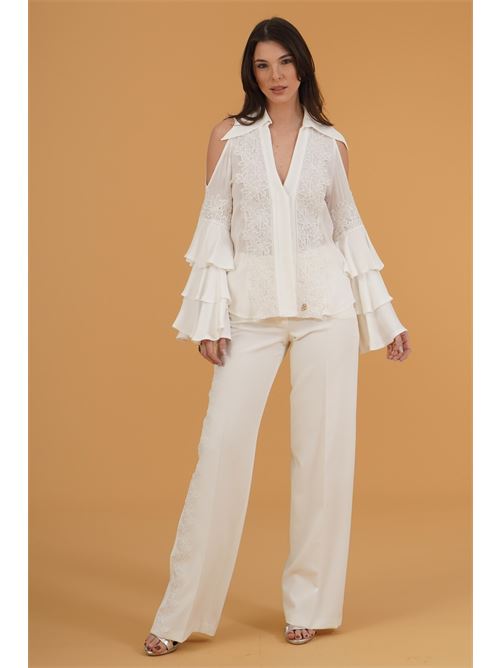 Camicia in pizzo Babylon | S00350BIANCO