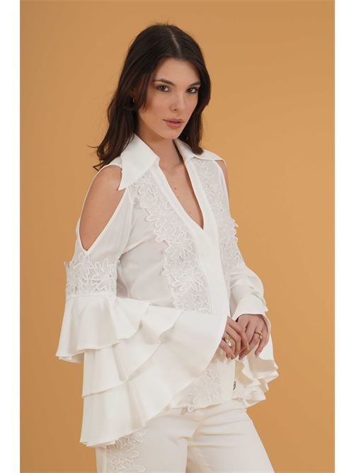 Camicia in pizzo Babylon | S00350BIANCO
