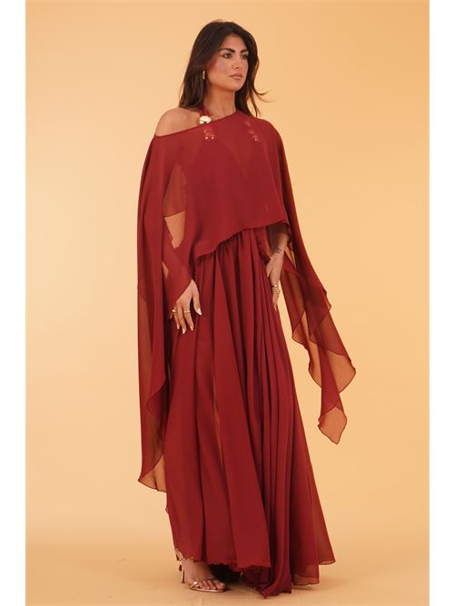 Coprispalle in georgette Babylon | S00361BORDEAUX