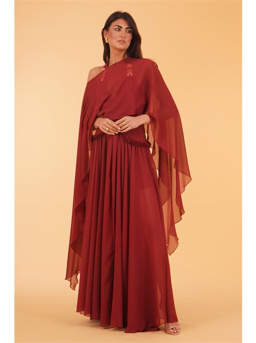 Coprispalle in georgette Babylon | S00361BORDEAUX