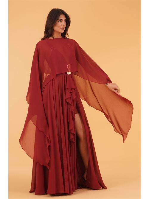 Coprispalle in georgette Babylon | S00361BORDEAUX