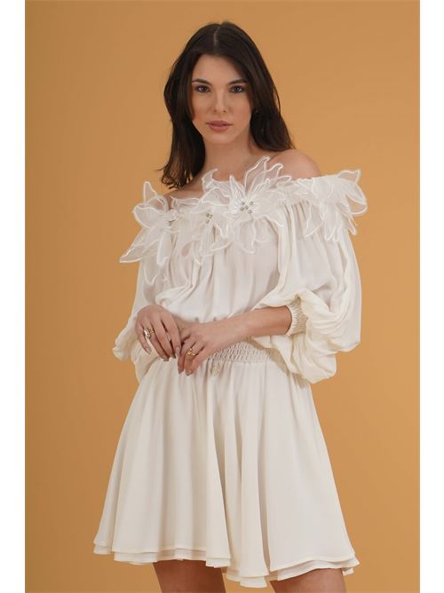 Abito in georgette Babylon | S00900BIANCO