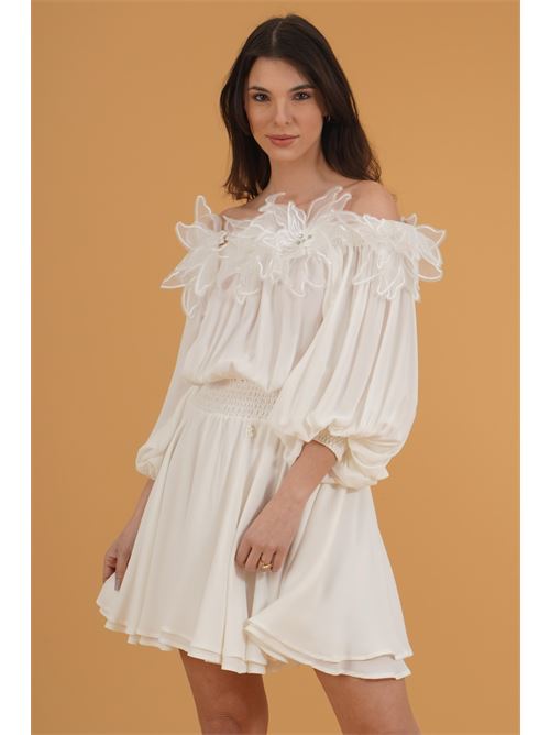 Abito in georgette Babylon | S00900BIANCO